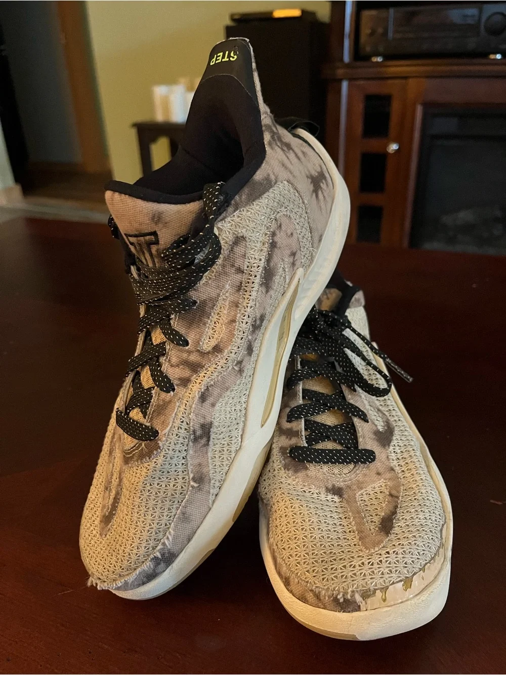 Nike Jordan Tatum1 Kids Beige and Black Knit Sneakers
